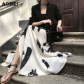 M L Vintage Floor Length Bohemian Long Printed Chiffon Skirt Girl